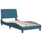 vidaXL Bettgestell mit Kopfteil Blau 90x200 cm Samt vidaXL Bettgestell mit Kopfteil Blau 90x200 cm Samt