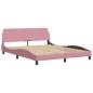 vidaXL Bettgestell mit Kopfteil Rosa 160x200 cm Samt vidaXL Bettgestell mit Kopfteil Rosa 160x200 cm Samt