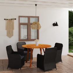 5-tlg. Garten-Essgruppe Schwarz