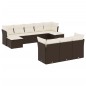 vidaXL 10-tlg. Garten-Sofagarnitur mit Kissen Braun Poly Rattan vidaXL 10-tlg. Garten-Sofagarnitur mit Kissen Braun Poly Rattan