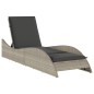 vidaXL Sonnenliege mit Auflage Hellgrau 60x205x73 cm Poly Rattan vidaXL Sonnenliege mit Auflage Hellgrau 60x205x73 cm Poly Rattan