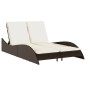 vidaXL Sonnenliege mit Auflagen Braun 114x205x73 cm Poly Rattan vidaXL Sonnenliege mit Auflagen Braun 114x205x73 cm Poly Rattan