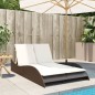 vidaXL Sonnenliege mit Auflagen Braun 114x205x73 cm Poly Rattan vidaXL Sonnenliege mit Auflagen Braun 114x205x73 cm Poly Rattan