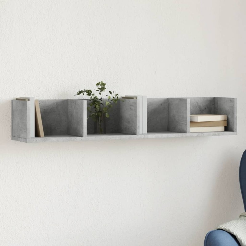 vidaXL Wandschrank Betongrau 99x18x16,5 cm Holzwerkstoff vidaXL Wandschrank Betongrau 99x18x16,5 cm Holzwerkstoff