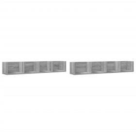 vidaXL Wandschränke 2 Stk. Grau Sonoma 99x18x16,5 cm Holzwerkstoff