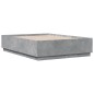 vidaXL Bettgestell mit LED Betongrau 135x190 cm Holzwerkstoff vidaXL Bettgestell mit LED Betongrau 135x190 cm Holzwerkstoff