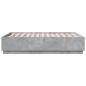 vidaXL Bettgestell mit LED Betongrau 135x190 cm Holzwerkstoff vidaXL Bettgestell mit LED Betongrau 135x190 cm Holzwerkstoff
