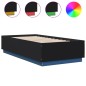 vidaXL Bettgestell mit LED Schwarz 75x190 cm Holzwerkstoff vidaXL Bettgestell mit LED Schwarz 75x190 cm Holzwerkstoff