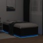 vidaXL Bettgestell mit LED Schwarz 75x190 cm Holzwerkstoff vidaXL Bettgestell mit LED Schwarz 75x190 cm Holzwerkstoff