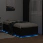 vidaXL Bettgestell mit LED Schwarz 90x190 cm Holzwerkstoff vidaXL Bettgestell mit LED Schwarz 90x190 cm Holzwerkstoff