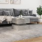 vidaXL Couchtisch mit LED-Leuchten Betongrau 50x50x40 cm vidaXL Couchtisch mit LED-Leuchten Betongrau 50x50x40 cm