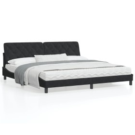 vidaXL Bettgestell mit Kopfteil Schwarz 200x200 cm Samt