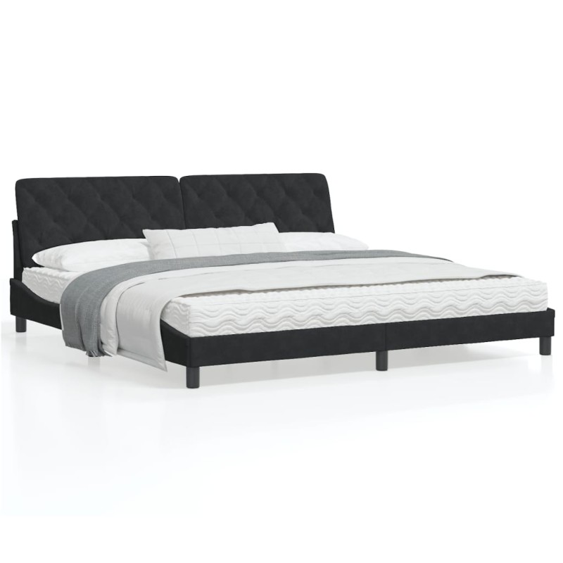 vidaXL Bettgestell mit Kopfteil Schwarz 200x200 cm Samt vidaXL Bettgestell mit Kopfteil Schwarz 200x200 cm Samt