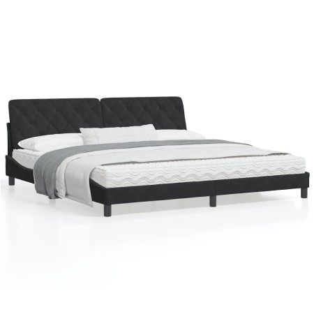 vidaXL Bettgestell mit Kopfteil Schwarz 200x200 cm Samt
