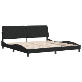 vidaXL Bettgestell mit Kopfteil Schwarz 200x200 cm Samt