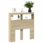 vidaXL LED-Kopfteil mit Ablagen Sonoma-Eiche 100x17x102 cm vidaXL LED-Kopfteil mit Ablagen Sonoma-Eiche 100x17x102 cm