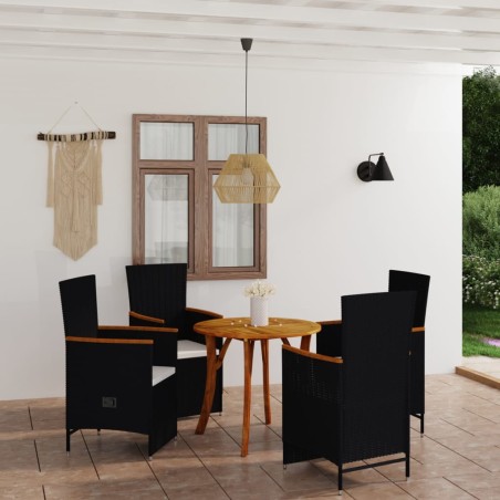 5-tlg. Garten-Essgruppe Schwarz