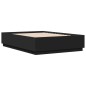vidaXL Bettgestell Schwarz 160x200 cm Holzwerkstoff vidaXL Bettgestell Schwarz 160x200 cm Holzwerkstoff