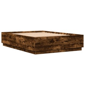vidaXL Bettgestell Räuchereiche 120x200 cm Holzwerkstoff