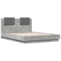 vidaXL Bettgestell mit Kopfteil Betongrau 140x190 cm Holzwerkstoff vidaXL Bettgestell mit Kopfteil Betongrau 140x190 cm Holzwerkstoff