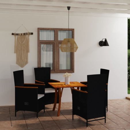 5-tlg. Garten-Essgruppe Schwarz