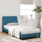 vidaXL Bett mit Matratze Blau 90x200 cm Samt vidaXL Bett mit Matratze Blau 90x200 cm Samt