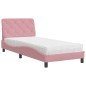 vidaXL Bett mit Matratze Rosa 90x190 cm Samt