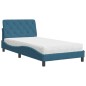 vidaXL Bett mit Matratze Blau 100x200 cm Samt vidaXL Bett mit Matratze Blau 100x200 cm Samt