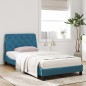 vidaXL Bett mit Matratze Blau 100x200 cm Samt vidaXL Bett mit Matratze Blau 100x200 cm Samt