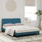 vidaXL Bett mit Matratze Blau 120x200 cm Samt vidaXL Bett mit Matratze Blau 120x200 cm Samt