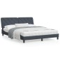 vidaXL Bett mit Matratze Dunkelgrau 160x200 cm Samt vidaXL Bett mit Matratze Dunkelgrau 160x200 cm Samt
