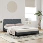 vidaXL Bett mit Matratze Dunkelgrau 160x200 cm Samt vidaXL Bett mit Matratze Dunkelgrau 160x200 cm Samt