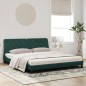 vidaXL Bett mit Matratze Dunkelgrün 180x200 cm Samt vidaXL Bett mit Matratze Dunkelgrün 180x200 cm Samt