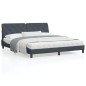 vidaXL Bett mit Matratze Dunkelgrau 180x200 cm Samt vidaXL Bett mit Matratze Dunkelgrau 180x200 cm Samt