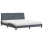vidaXL Bett mit Matratze Dunkelgrau 180x200 cm Samt vidaXL Bett mit Matratze Dunkelgrau 180x200 cm Samt