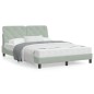 vidaXL Bett mit Matratze Hellgrau 140x190 cm Samt vidaXL Bett mit Matratze Hellgrau 140x190 cm Samt