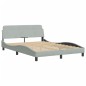vidaXL Bett mit Matratze Hellgrau 140x190 cm Samt vidaXL Bett mit Matratze Hellgrau 140x190 cm Samt