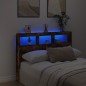 vidaXL LED-Kopfteil mit Ablagen Räuchereiche 140x17x102 cm
