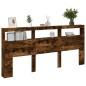 vidaXL LED-Kopfteil mit Ablage Räuchereiche 220x17x102 cm