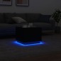vidaXL Couchtisch mit LED-Leuchten Schwarz 50x50x40 cm vidaXL Couchtisch mit LED-Leuchten Schwarz 50x50x40 cm