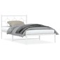 vidaXL Bettgestell mit Kopfteil Metall Weiß 107x203 cm vidaXL Bettgestell mit Kopfteil Metall Weiß 107x203 cm