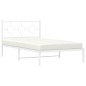 vidaXL Bettgestell mit Kopfteil Metall Weiß 107x203 cm vidaXL Bettgestell mit Kopfteil Metall Weiß 107x203 cm