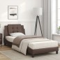 vidaXL Bett mit Matratze Braun 80x200 cm Kunstleder vidaXL Bett mit Matratze Braun 80x200 cm Kunstleder