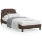 vidaXL Bett mit Matratze Braun 100x200 cm Kunstleder vidaXL Bett mit Matratze Braun 100x200 cm Kunstleder