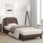 vidaXL Bett mit Matratze Braun 100x200 cm Kunstleder vidaXL Bett mit Matratze Braun 100x200 cm Kunstleder