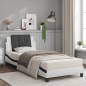vidaXL Bett mit Matratze Weiß und Schwarz 100x200 cm Kunstleder vidaXL Bett mit Matratze Weiß und Schwarz 100x200 cm Kunstleder