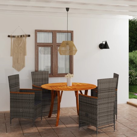 5-tlg. Garten-Essgruppe Grau