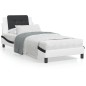 vidaXL Bett mit Matratze Weiß und Schwarz 80x200 cm Kunstleder vidaXL Bett mit Matratze Weiß und Schwarz 80x200 cm Kunstleder