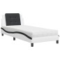 vidaXL Bett mit Matratze Weiß und Schwarz 80x200 cm Kunstleder vidaXL Bett mit Matratze Weiß und Schwarz 80x200 cm Kunstleder