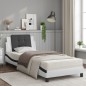 vidaXL Bett mit Matratze Weiß und Schwarz 80x200 cm Kunstleder vidaXL Bett mit Matratze Weiß und Schwarz 80x200 cm Kunstleder